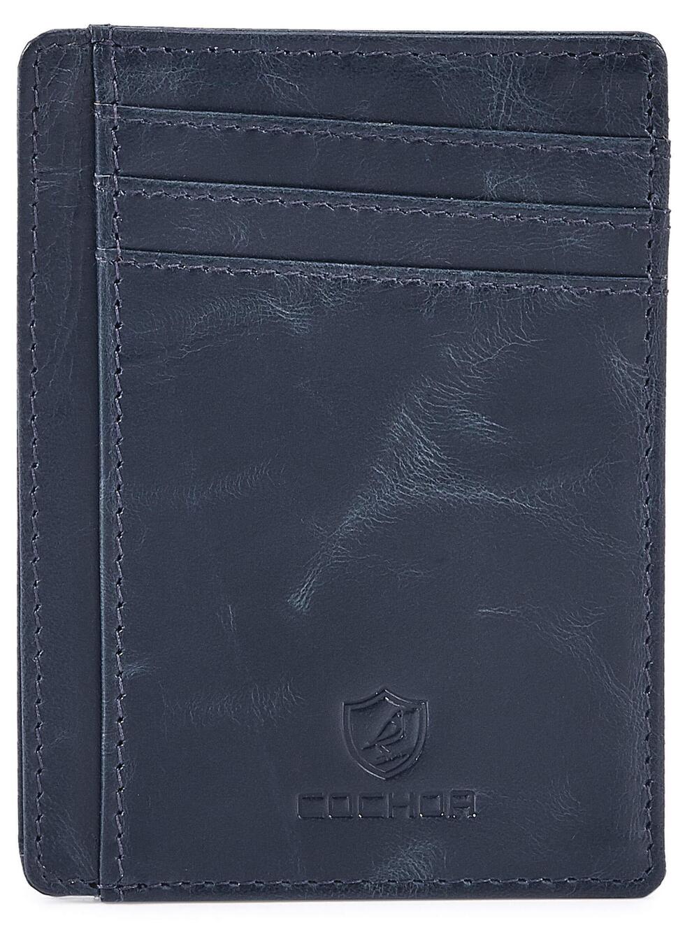 5323 Front Pocket Wallet Slim Minimalist Real Leather RFID Blocking Credit